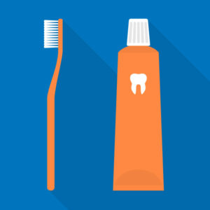brushing teeth good for the heart orange and blue toothbrush