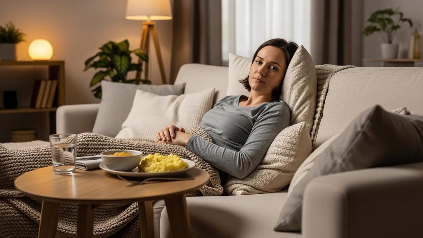patient-relaxing-at-home-with-soft-food-after-tooth-extraction